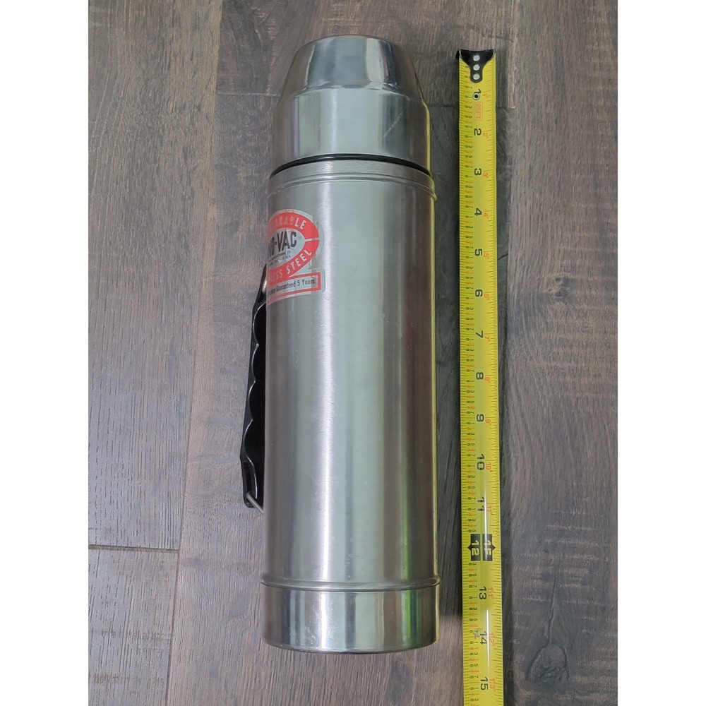 Vintage‎ Uno-Vac Stainless Steel Thermos Bottle Thermal Efficiency Guaranteed